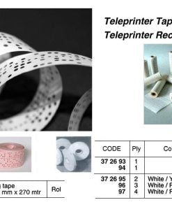 IMPA 372693 - TELEPRINTER RECORDING PAPER 214*100MM