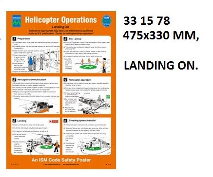 IMPA 331578 - POSTER, 475x330 MM, HELICOPTER OPERATIONS, LANDING ON.