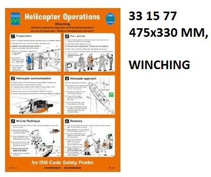 IMPA 331577 - POSTER, 475x330 MM, HELICOPTER OPERATIONS, WINCHING