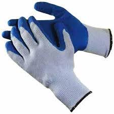 IMPA 190102 - GLOVES WORKING COTTON RUBBER COATED PALM-BLUE  EURO SIZE