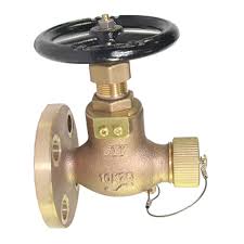 IMPA 751711 - MARINE BRASS GLOBE HOSE VALVE, FLANGE+NAKAJIMA COUPLING END, JIS F7334, 5KGF/CM2, 40 MM    BRASS MATERIAL