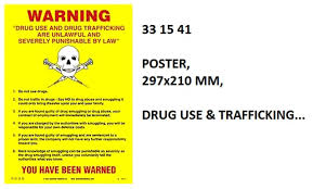 IMPA 331541 - POSTER, 297x210 MM, DRUG USE & TRAFFICKING...