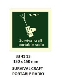 IMPA 334113 - IMOÂ SYMBOLS, 150x150 MM, SURVIVAL CRAFT PORTABLE RADIO