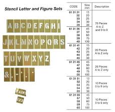 IMPA 613133 - BRASS STENCIL LETTER AND FIGURE SET 25MM 45PCS/SET