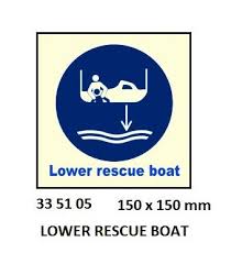 IMPA 335105 - IMOÂ SYMBOLS, 150x150 MM, LOWER RESCUE BOAT