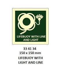 IMPA 334134 - IMOÂ SYMBOLS, 150x150 MM, LIFEBUOY WITH LIGHT AND LINE