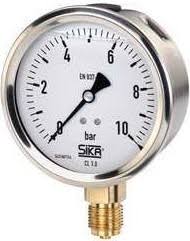 IMPA 653119 - GAUGE PRESSURE W/GLYCERINE, BOTTOM/DIRECT 0-10BAR 63MM