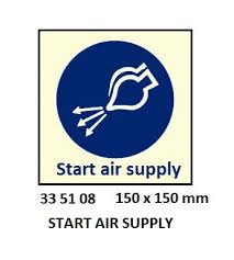 IMPA 335108 - IMOÂ SYMBOLS, 150x150 MM, START AIR SUPPLY
