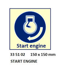 IMPA 335102 - IMOÂ SYMBOLS, 150x150 MM, START ENGINE