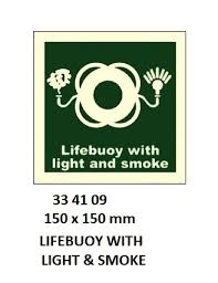 IMPA 334109 - IMOÂ SYMBOLS, 150x150 MM, LIFEBUOY WITH LIGHT & SMOKE