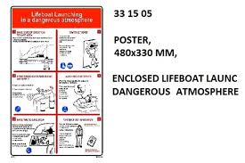 IMPA 331505 - POSTER, 480x330 MM, ENCLOSED LIFEBOAT LAUNC DANGEROUS ATM...