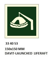 IMPA 334053 - IMOÂ SYMBOLS, 150x150 MM, DAVIT-LAUNCHED LIFERAFT