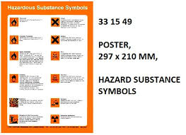 IMPA 331549 - HAZARD SYMBOL POSTER, 297 x 210 MM, HAZARD SUBSTANCEÂ SYMBOLS