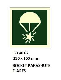 IMPA 334067 - IMOÂ SYMBOLS, 150x150 MM, ROCKET PARASHUTE FLARES