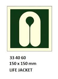 IMPA 334060 - IMOÂ SYMBOLS, 150x150 MM, LIFE JACKET