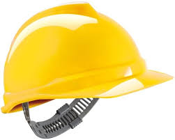 IMPA 310103 - SLOTTED V-GARD SAFETY HELMETS WITH STAZ-ON SUSPENSION (YELLOW)