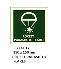 IMPA 334117 - IMOÂ SYMBOLS, 150x150 MM, ROCKET PARASHUTE FLARES
