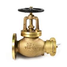 IMPA 751718 - MARINE BRASS GLOBE HOSE VALVE, FLANGE+NAKAJIMA COUPLING END, JIS F7334, 10KGF/CM2, 65 MM    BRASS MATERIAL