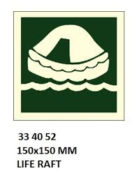 IMPA 334052 - IMOÂ SYMBOLS, 150x150 MM, LIFE RAFT