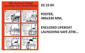 IMPA 331504 - POSTER, 480x330 MM, ENCLOSED LIFEBOAT LAUNCHING SAFE ATM...