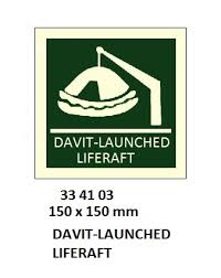 IMPA 334103 - IMOÂ SYMBOLS, 150x150 MM, DAVIT-LAUNCHED LIFERAFT