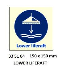 IMPA 335104 - IMOÂ SYMBOLS, 150x150 MM, LOWER LIFERAFT