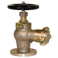 IMPA 751713 - MARINE BRASS ANGLE HOSE VALVE, FLANGE+NAKAJIMA COUPLING END, JIS F7334, 5KGF/CM2, 40 MM    BRASS MATERIAL