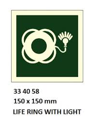 IMPA 334058 - IMOÂ SYMBOLS, 150x150 MM, LIFE RING WITH LIGHT