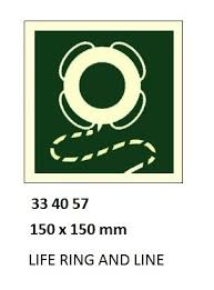 IMPA 334057 - IMOÂ SYMBOLS, 150x150 MM, LIFE RING AND LINE