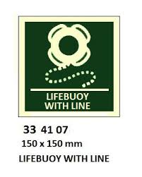 IMPA 334107 - IMOÂ SYMBOLS, 150x150 MM, LIFEBUOY WITH LINE