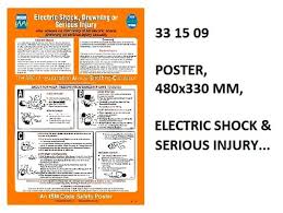 IMPA 331509 - POSTER, 480x330 MM, ELECTRIC SHOCK & SERIOUS INJURY...