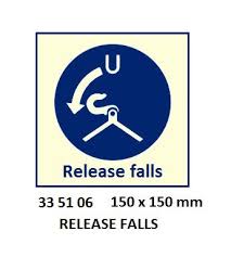 IMPA 335106 - IMOÂ SYMBOLS, 150x150 MM, RELEASE FALLS