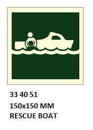 IMPA 334051 - IMOÂ SYMBOLS, 150x150 MM, RESCUE BOAT
