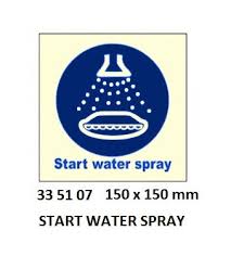 IMPA 335107 - IMOÂ SYMBOLS, 150x150 MM, START WATER SPRAY
