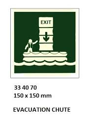 IMPA 334070 - IMOÂ SYMBOLS, 150x150 MM, EVACUATION CHUTE