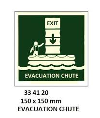 IMPA 334120 - IMOÂ SYMBOLS, 150x150 MM, EVACUATION CHUTE